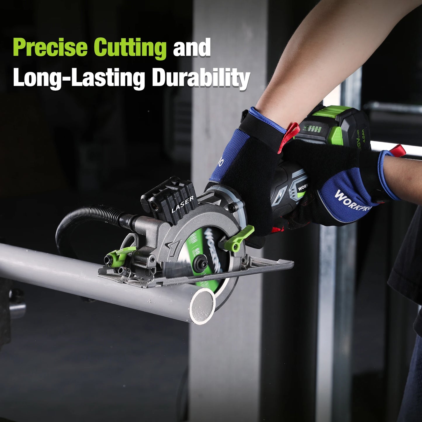 WORKPRO 20V Cordless Circular Saw with 115mm Blade – 710W Electric Power Tool for Wood & Tile Cutting (Laser & No Laser Options)