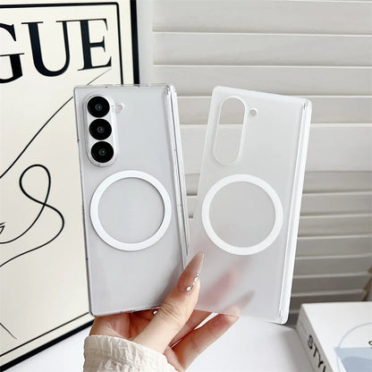 Magnetic Frosted Case for Samsung Galaxy Z Fold 7/6/5/4 with Wireless Charging & Hinge Protection