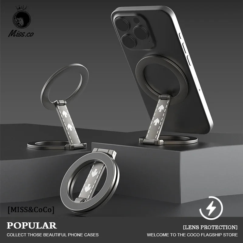 Double-Sided Magnetic Phone Ring Holder – MagSafe Kickstand, Magnet Grip for iPhone 16/15/14, Huawei & Xiaomi
