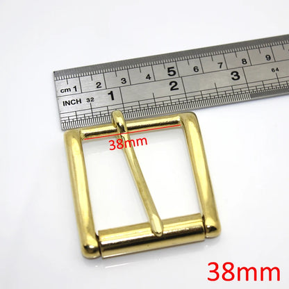 Brass Roller Belt Buckle – Adjustable Pin Buckle for Leather Belts, Bag Straps, DIY Crafts, and Accessories