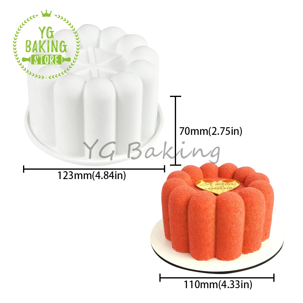 Dorica Silicone Dessert Mold — Single Bento Round, Heart, Square & Star Pudding, Mousse & Chocolate Baking Pan for DIY Cakes and Pastries