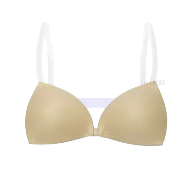Adhesive Silicone Push-Up Bra - Invisible Backless Lingerie with Transparent Straps for Women