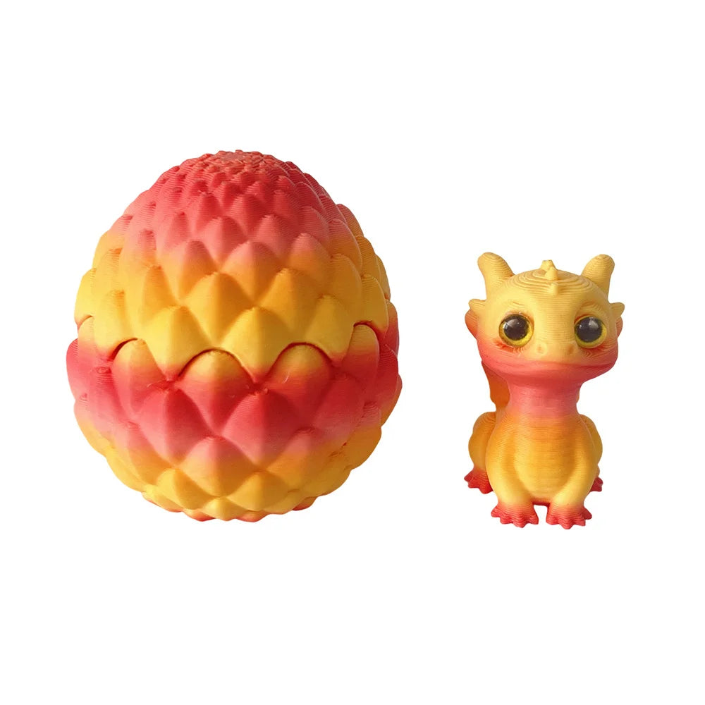 3D Printed Dragon Egg Ornament with Mini Dragon Inside – Decorative Home & Desktop Decor for Furniture and Christmas
