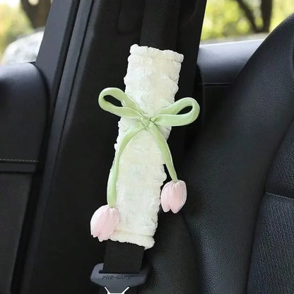 Tulip Car Seat Belt Shoulder Covers - 2PCS Universal Comfort & Decorative Safety Belt Pads