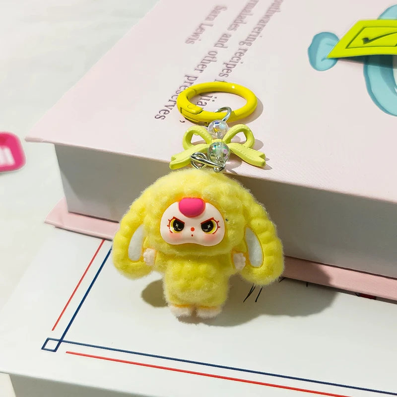 Plush Baby Keychain Bowknot Bag Pendant Hanging Charm for Phone Car Backpack Labobu Gift