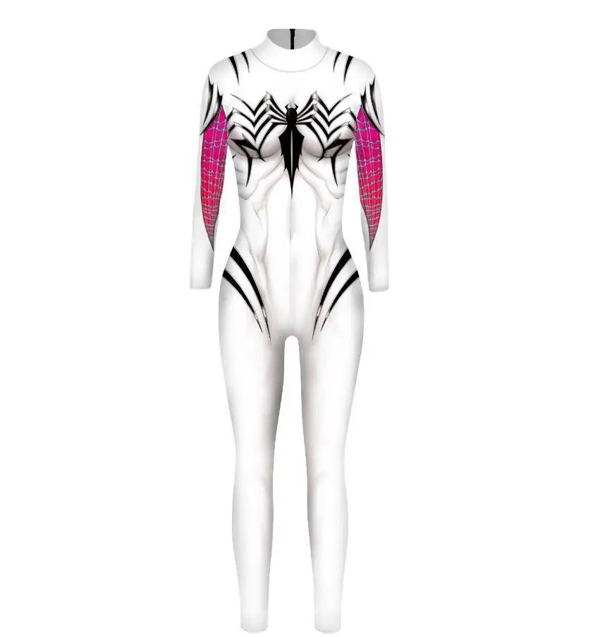 MINISO Women’s Cosplay Bodysuit – Sexy Spiderman, Iron Man & Gwen Stacy Jumpsuit for Halloween & Superhero Parties