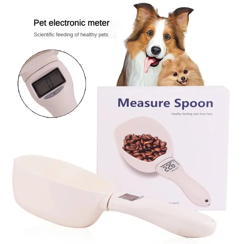 Pet Food Measuring Scoop - Electronic Dog and Cat Food Measuring Cup with Digital Spoon Scale and LED Display - Kitchen Food Scale