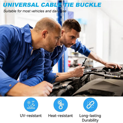 Universal Nylon Cable Tie Buckle - Self Locking Auto Fastener Strap for Car Repair and Cable Management