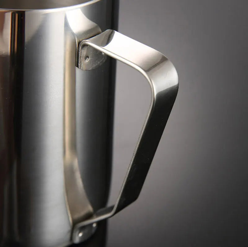 Stainless Steel Milk Frother Jug — Latte Pitcher with Measurement for Coffee & Espresso Barista Tools