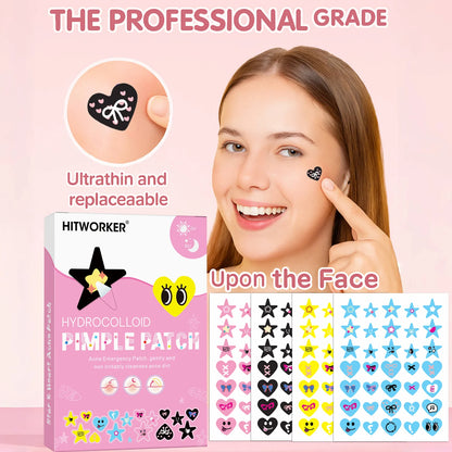 280PCS Acne Patches - Cute Hydrocolloid Blemish Stickers for Face and Body Care