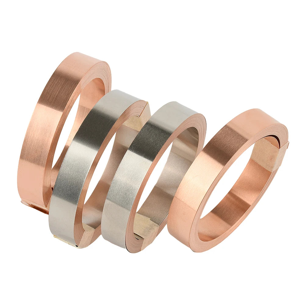 5M T2 Pure Copper & Nickel Strip — 0.15mm/0.2mm Nickel-Plated Copper Belt for 18650, 26650, 21700 Lithium Battery Pack Spot Welding