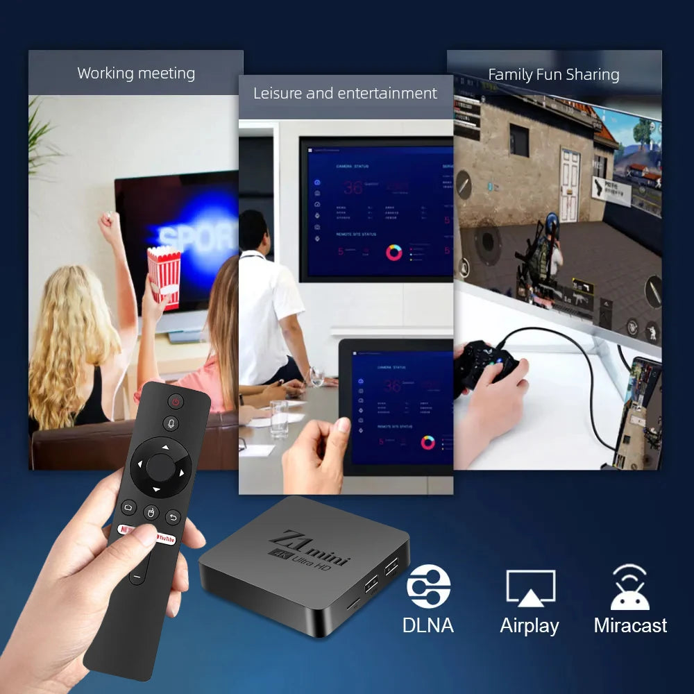 Smart ATV Box Z1 Mini – Android 10, Allwinner H313, 2GB RAM 8GB ROM, Dual 2.4G/5G WiFi, BT 5.2, 4K Media Player Set-Top Box