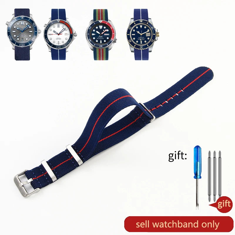60's French Army Nylon Watch Strap - Woven Military Watch Band for Rolex, Seiko, Tudor & Omega