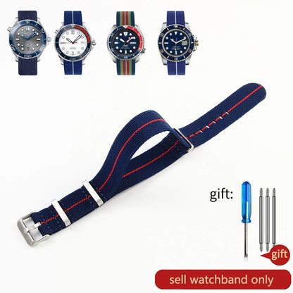 60's French Army Nylon Watch Strap - Woven Military Watch Band for Rolex, Seiko, Tudor & Omega