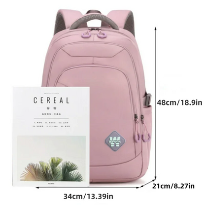 Water-Resistant Nylon Backpack for Women - Large Capacity and Durable Shoulder Bag