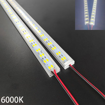 72LED Super Bright Light Bar - 50cm DC12V Aluminum Strip Lamp for Kitchen & Shelf Lighting