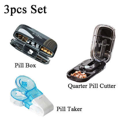 Portable Pill Organizer – 3 Times a Day Travel Pill Box with Compartments for Vitamins & Medicines, Small Pocket Medicine Case