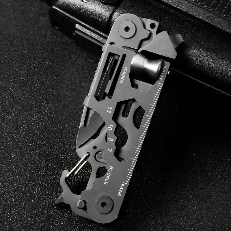 Multifunctional Outdoor Tool Card – Folding Molle Scissors, Mini Army Knife & Bicycle Repair EDC Camping Gear
