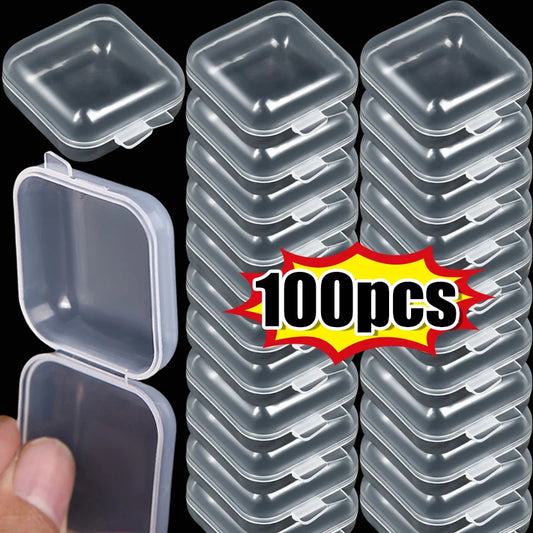 Transparent Mini Square Storage Boxes – Dustproof Plastic Case for Pills, Jewelry, Earrings (Wholesale)