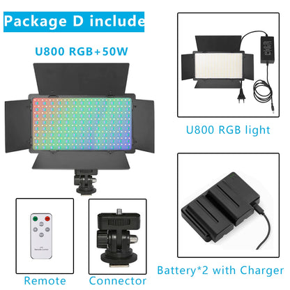 U800 RGB LED Photo Studio Light – Video Recording Panel Lamp for YouTube, TikTok & Live Streaming
