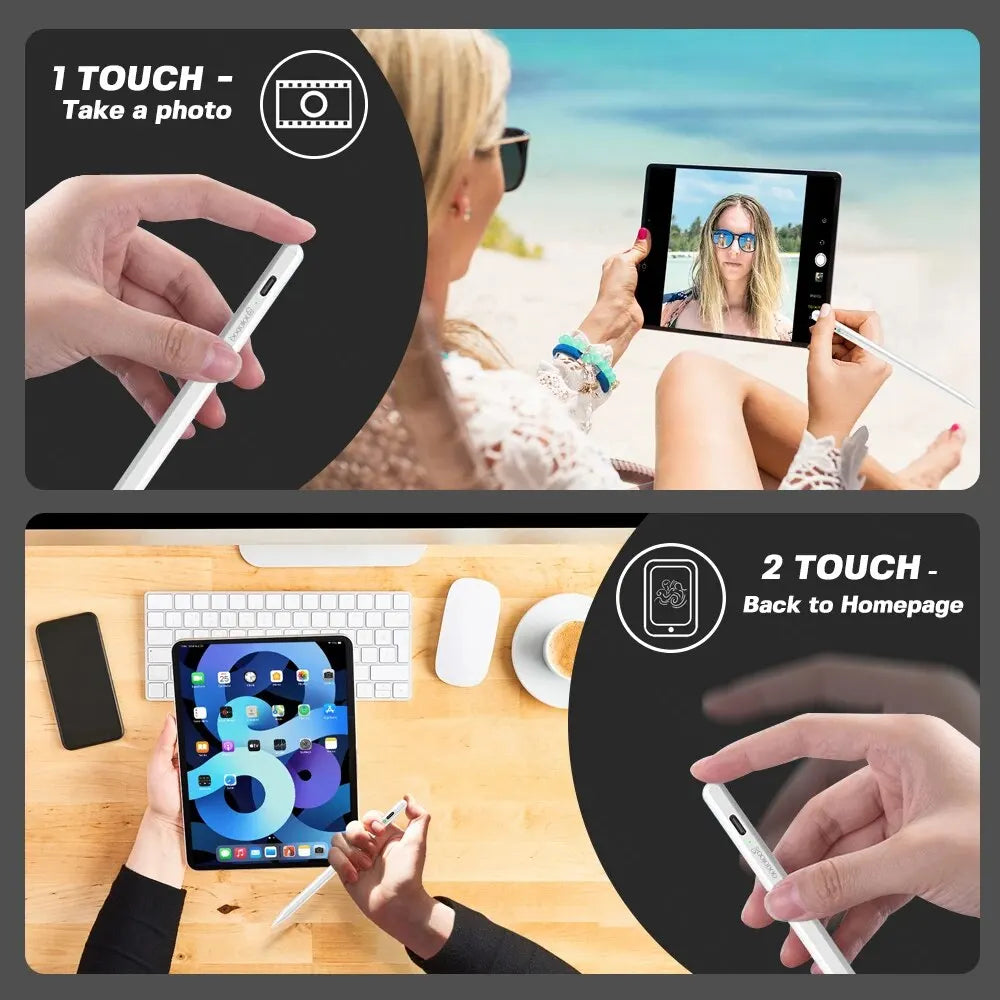 iPad Pencil Stylus for Apple Pencil 1 & 2 - Compatible with iPad Pro 2024, Air 4/5, Mini 5, Pro 11/12.9 (2018-2022), Touch Pen