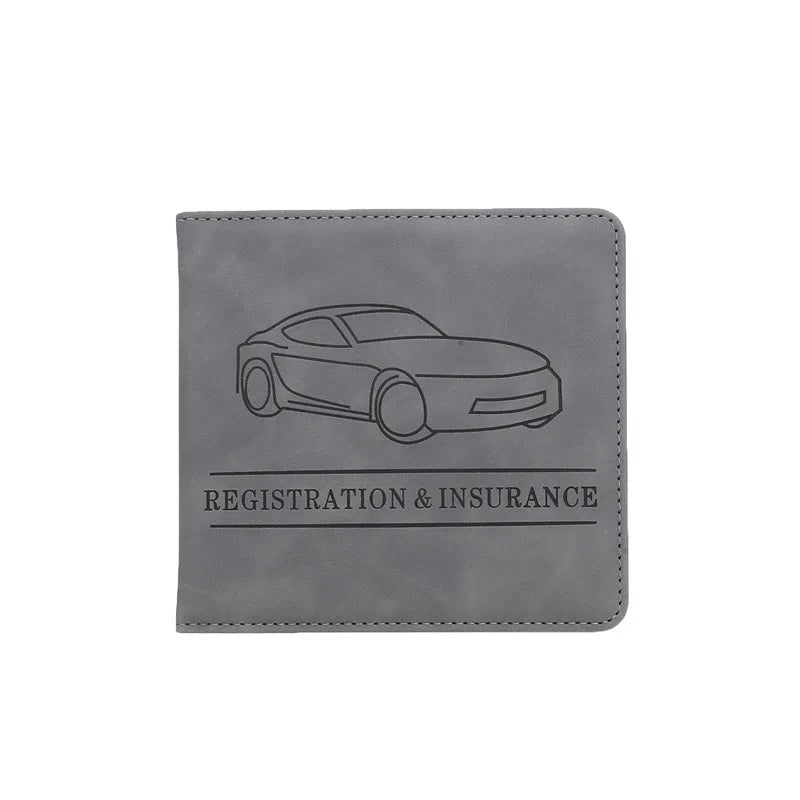Car Registration & Insurance Holder – Leather Driving License Cover, Auto Documents Storage Bag & Credit Card Holder