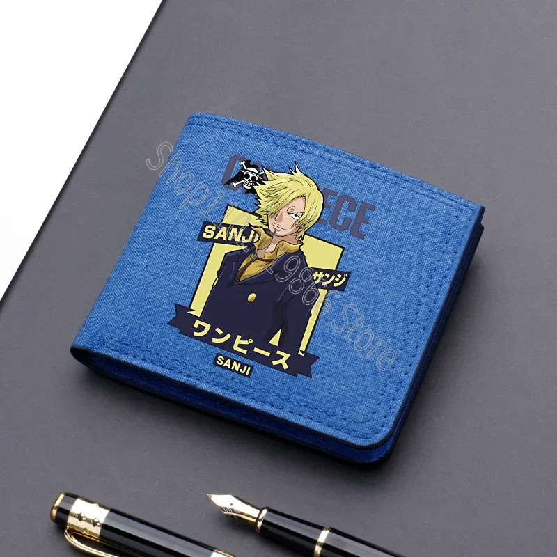 One Piece Men’s Wallet – Multi-Card Slots, Cartoon Anime Print, Portable Purse for Boys & Birthday Gifts