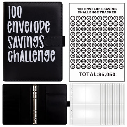 100 Envelope Challenge Binder – Savings Challenge Loose-Leaf Budget Binder with Cash Envelopes, Money Organizer System