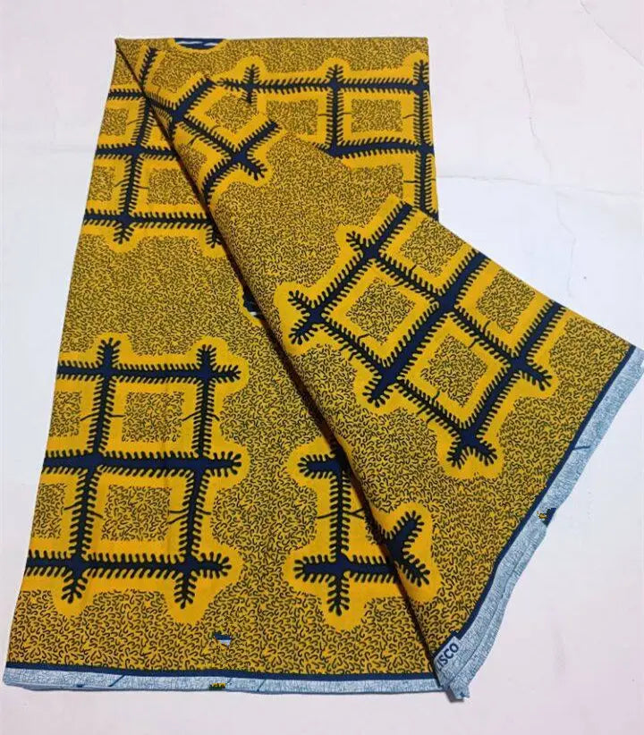 African Wax Print Fabric - 100% Cotton Nigerian Ankara Batik Material for Women’s Dresses