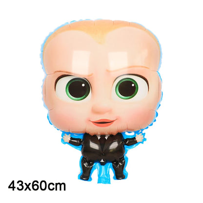 Cartoon Boss Baby Birthday Party Set - Disposable Tableware, Backdrop & Balloons for Kids Baby Shower Decor