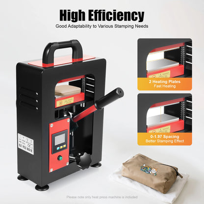 900W/1200W 5T Manual Hydraulic Rosin Heat Press – Dual Plate Oil & Wax Extraction Tool