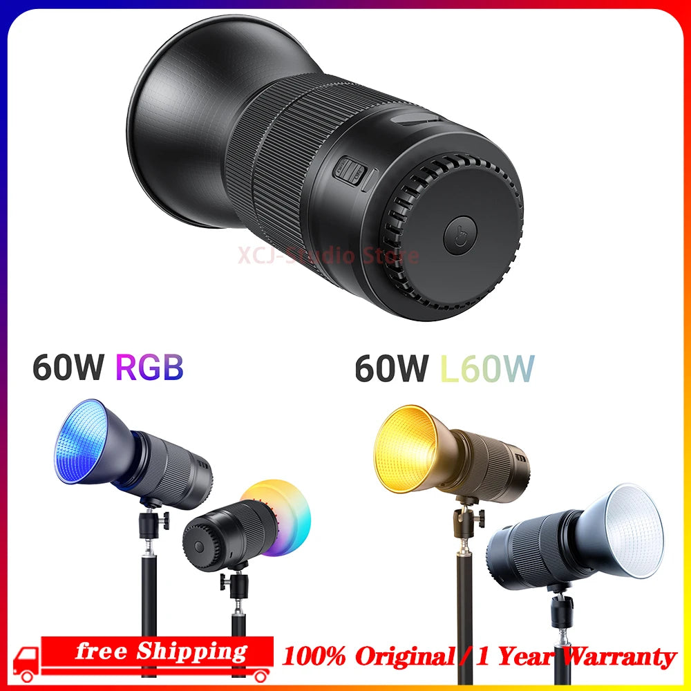 LUXCEO L60W L60RGB 60W RGB Video Fill Light - Portable Photography & Video Light with 2500mAh Battery for Camera Studio & Outdoor Use