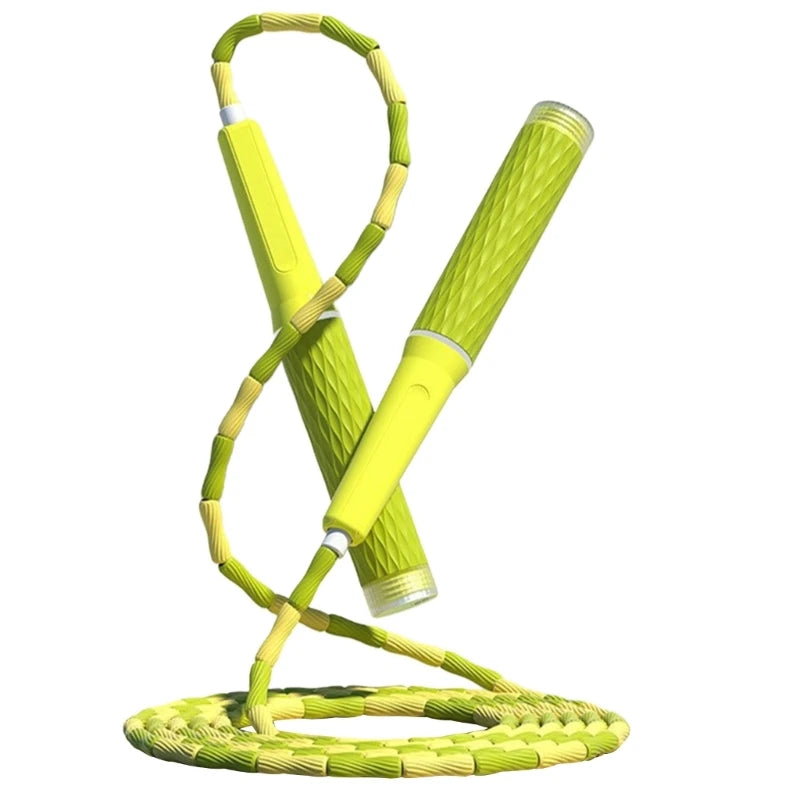 Beaded Adjustable Jump Rope – Segmented Fitness Skipping Rope for Men, Women & Kids