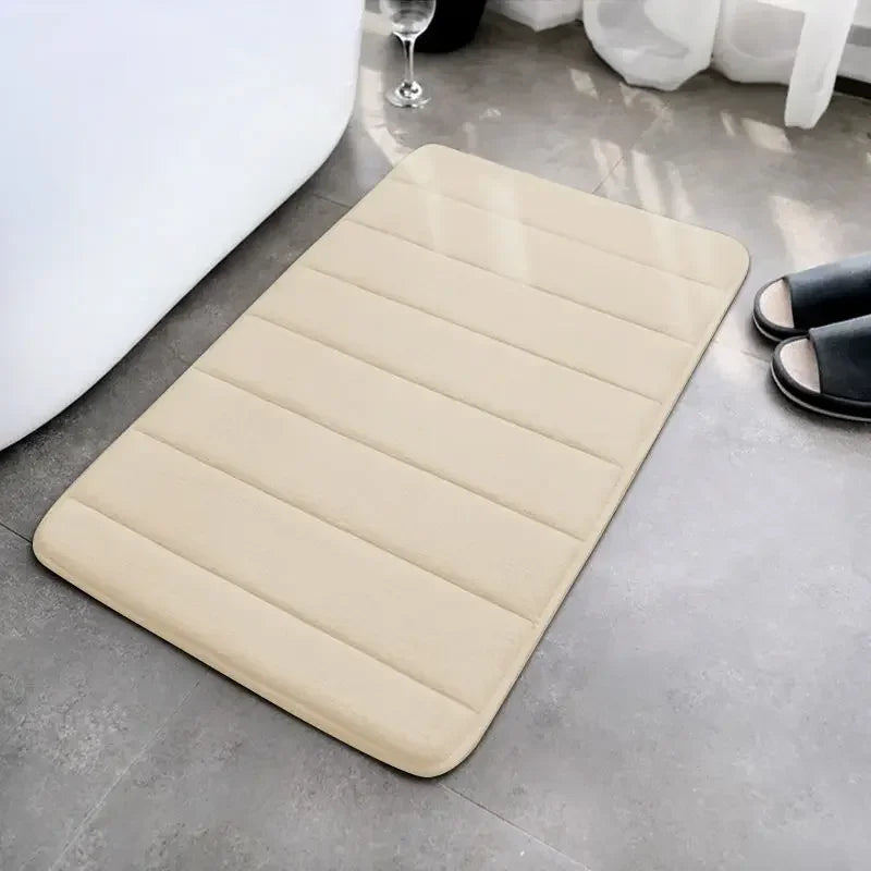 Super Absorbent Memory Foam Bath Mat - Non-Slip Bathroom Rug for Bathtub, Shower, and Toilet