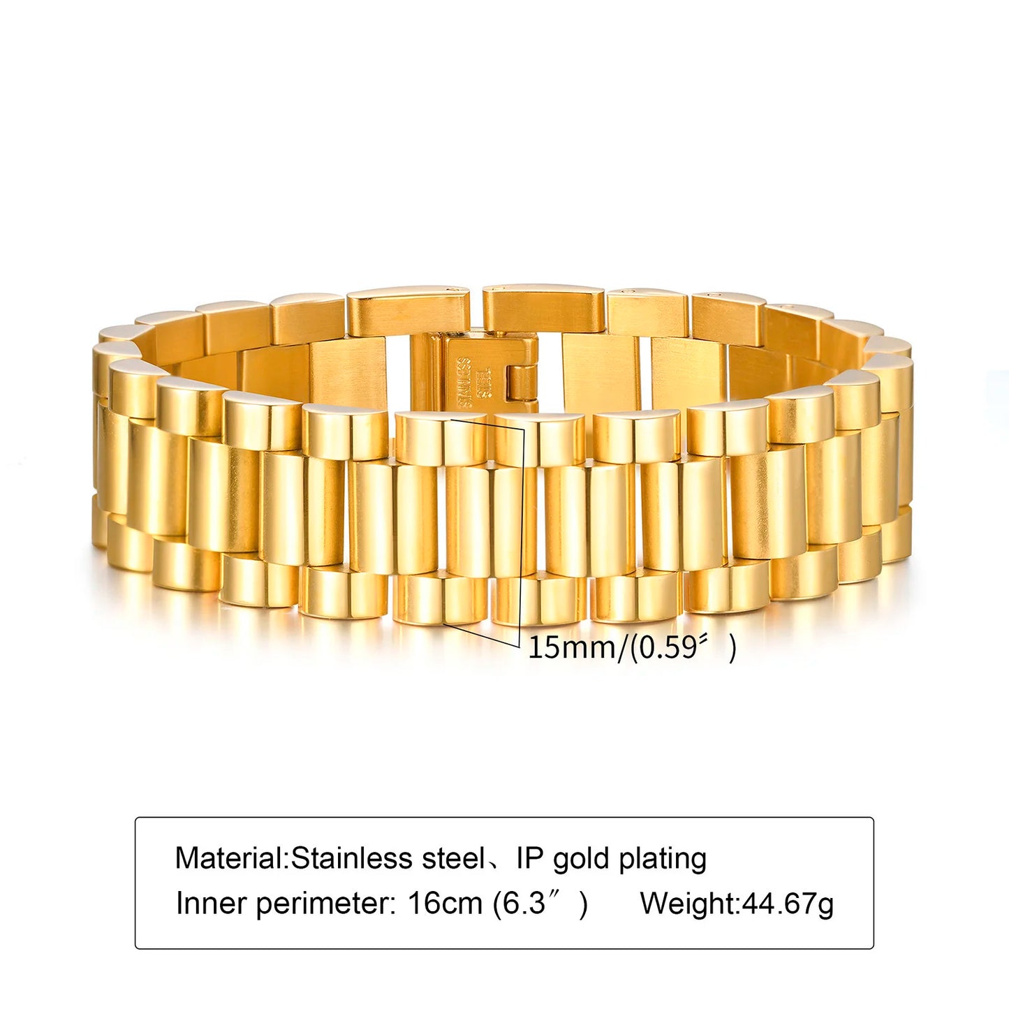 Vnox Stainless Steel Watchband Bracelet for Men & Women – Classic Link Chain Bangle Unisex Jewelry