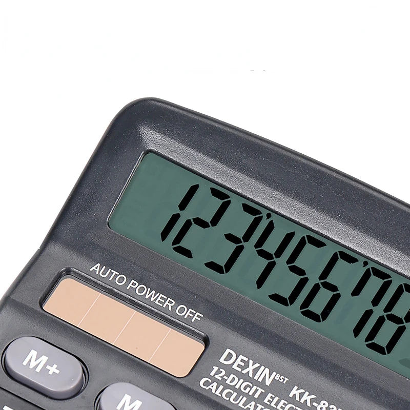 12-Digit Large LCD Desktop Calculator – Dual Power Solar & Battery Standard Function Calculator for Home, Office & Basic Use