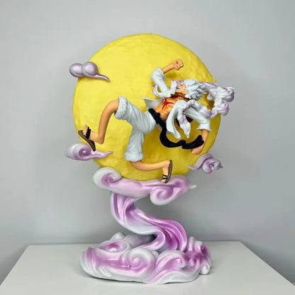 One Piece Luffy Gear 5 Moon Light Figure – 26cm Anime GK Statue Model, Nika Action Figure Home Decor Collectible Periphery Toy