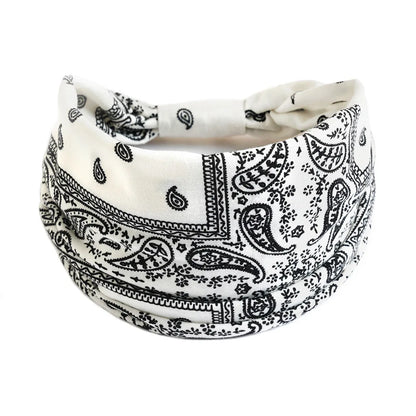 Bohemian Wide Cotton Stretch Headband for Women – Turban Headwrap, Bandage Hairband, Bandana Hair Accessories