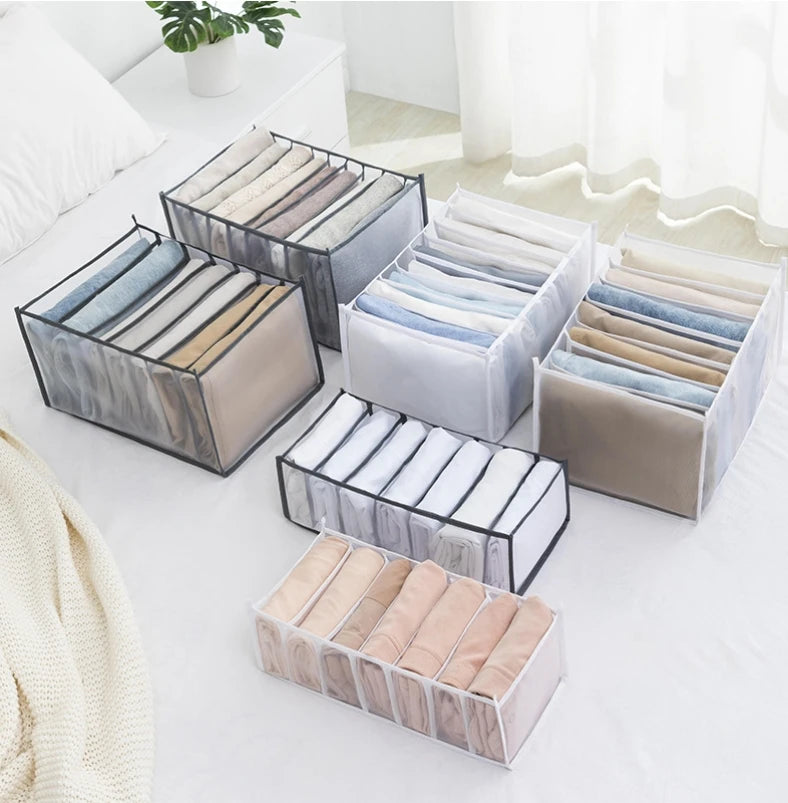 Organizer Storage Boxes for Panties & Socks – Wardrobe Divider for Pants, Underwear, Bras, Jeans & Clothes