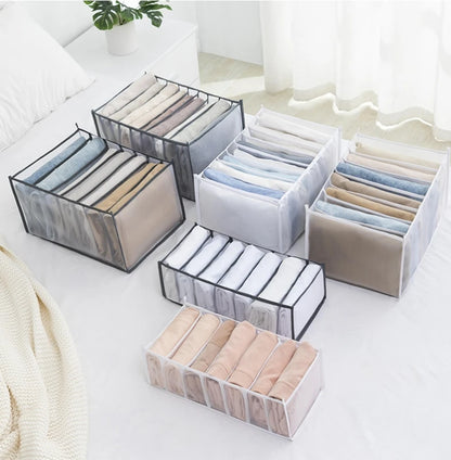 Organizer Storage Boxes for Panties & Socks – Wardrobe Divider for Pants, Underwear, Bras, Jeans & Clothes