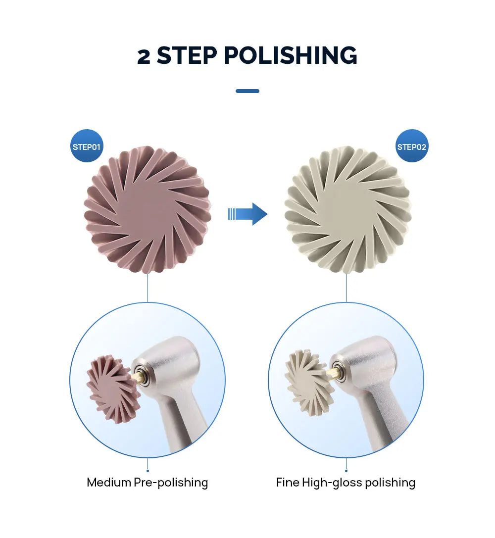 AZDENT Dental Composite Resin Polishing Disc Kit – Silicone & Diamond Wheel Burs, 2-Step Polishing