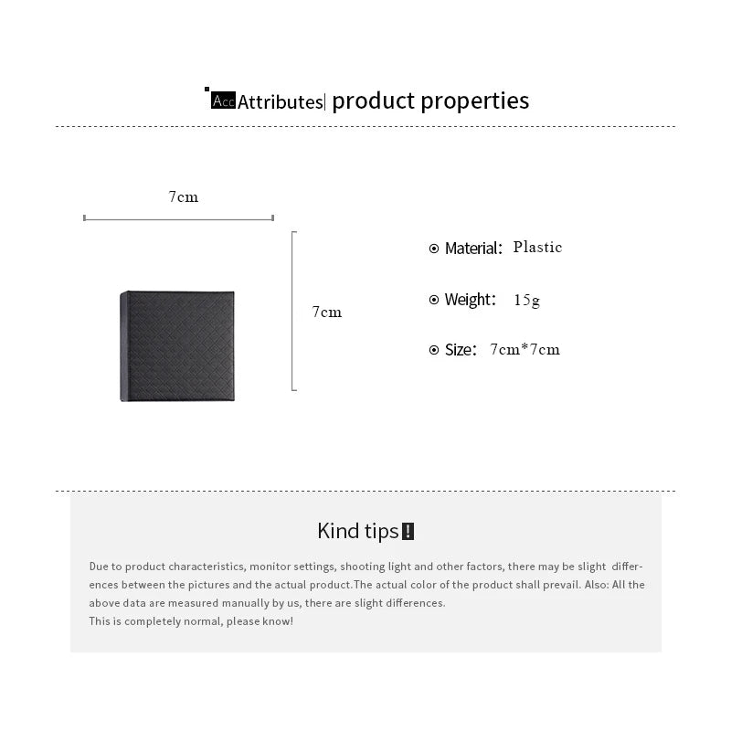 7x7cm Black Square Plaid Jewelry Box for Women – Necklace, Bracelet, Earrings, Ring Gift Organizer