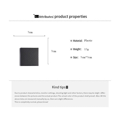 7x7cm Black Square Plaid Jewelry Box for Women – Necklace, Bracelet, Earrings, Ring Gift Organizer