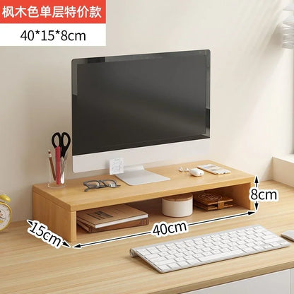 Desktop Monitor Stand Riser – Office Computer Shelf with Storage Base for Screen, Notes & Desk Organization