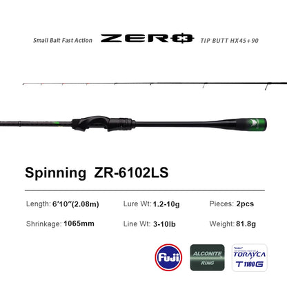 PURELURE ZERO UL Fishing Rod - Lightweight Carbon Spinning & BFS Rod for Trout and Bass