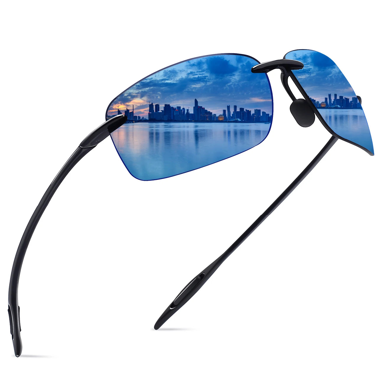 MAXJULI Polarized Sunglasses for Men & Women - Designer Fashion, Rimless Sports & Driving Eyewear (MJ8009)