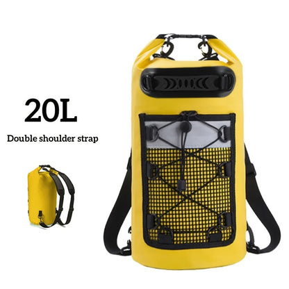 Waterproof PVC Dry Bag Backpack - 10L/20L Shoulder Bag for Kayaking, Trekking, Rafting, Surfing & Boating