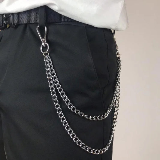 Punk Metal Waist Chain for Jeans – Hip-Hop Fashion Pants Accessory Pendant
