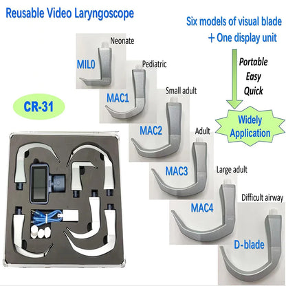 3.5-Inch Touch Screen Video Laryngoscope with Reusable Sterilizable Blades – Digital Laryngoscope, Mexico Warehouse Delivery