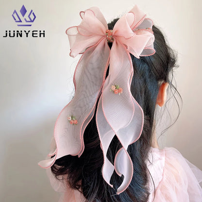Kids Floral Braided Hair Clip - Princess Embroidered Hair Accessory for Girls’ Ponytail & Stylish Hairstyles